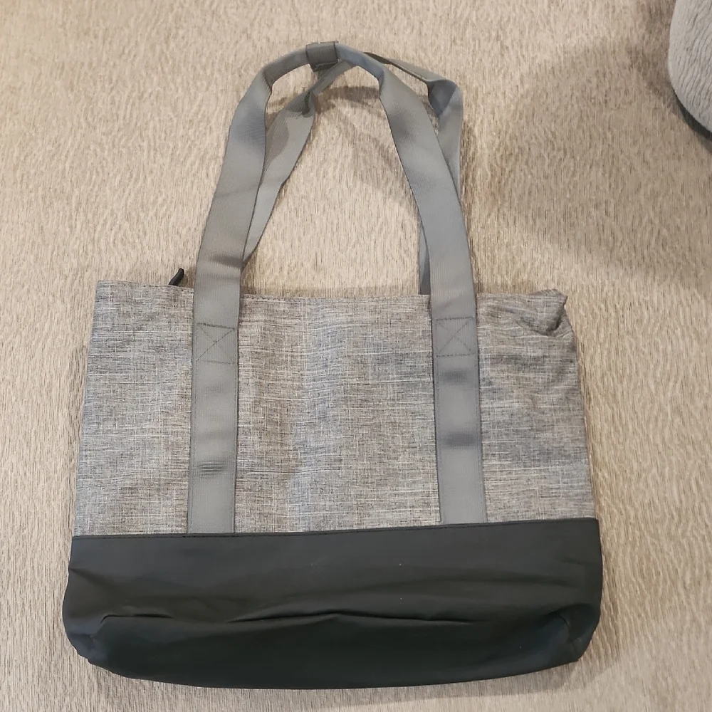 Hype Gray and Black Duffel Bag with Minimalist Design